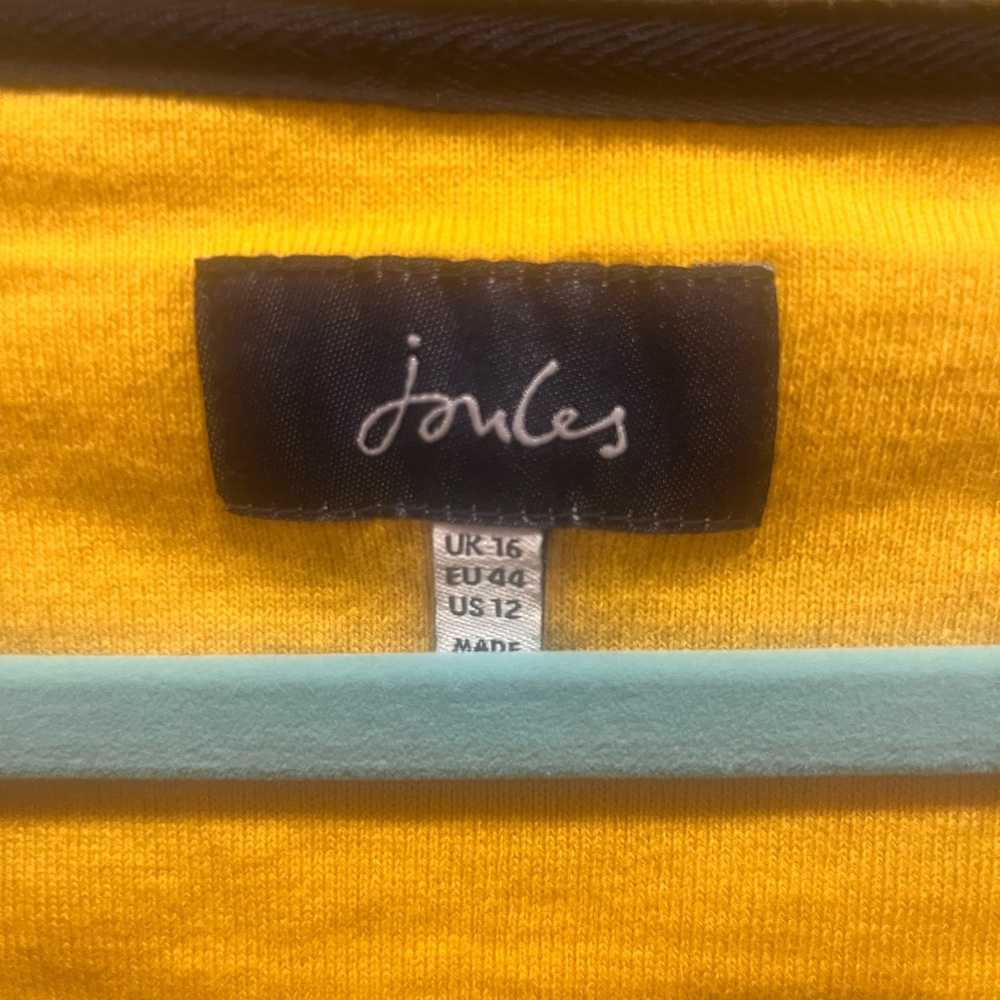 Joules women’s Mustard and White Striped Long Sleeve Sweater - Picture 4 of 5